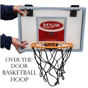 Majik Over The Door Basketball Hoop Over-The-Door Mini Hoop Bedroom Decor Toy  M